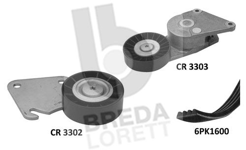 BREDA LORETT V formos rumbuotas diržas, komplektas KCA0010